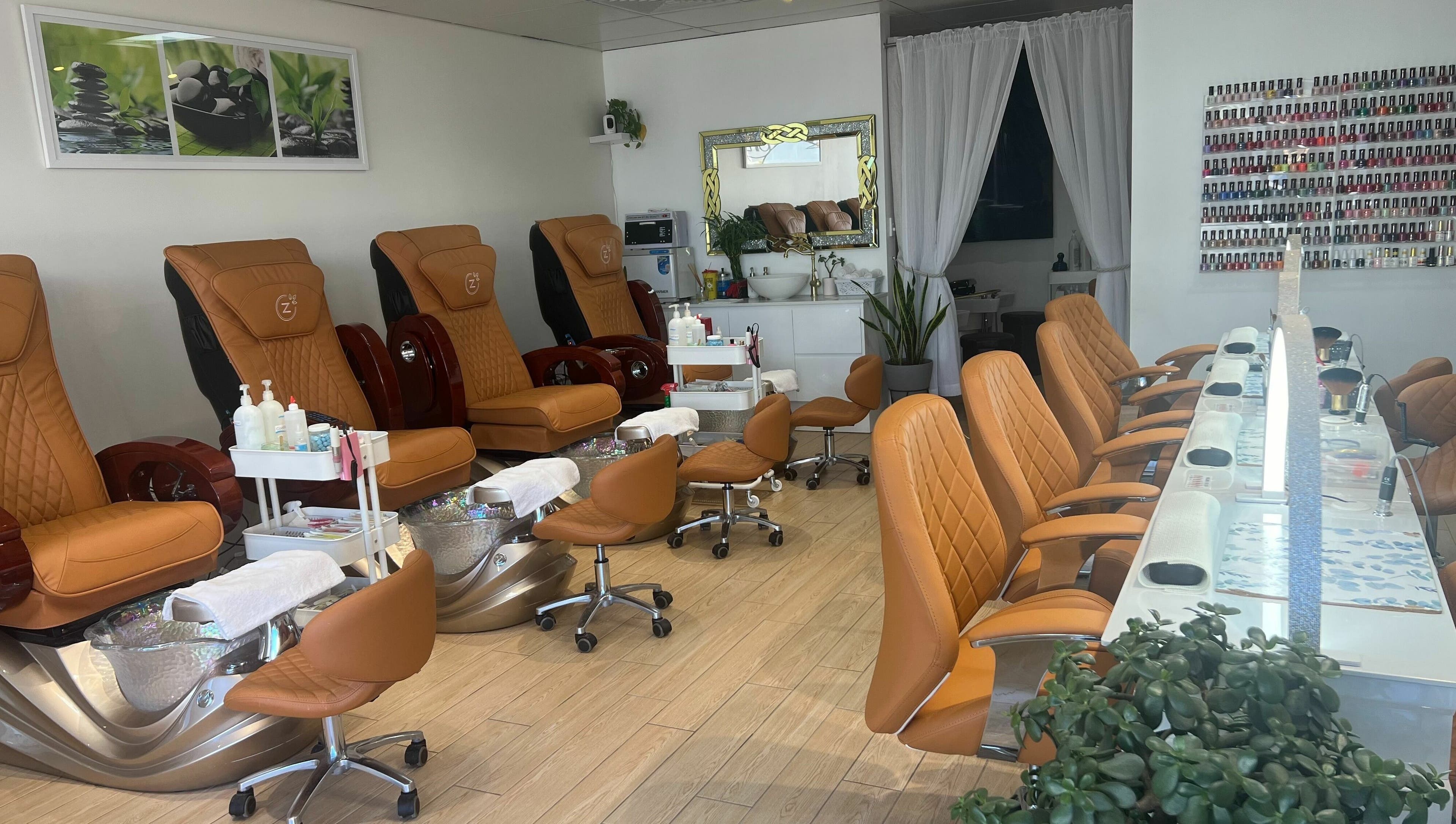 Luxurious nail salon interior at Beaufort Central Nails and Beauty, Perth, Western Australia, AU.