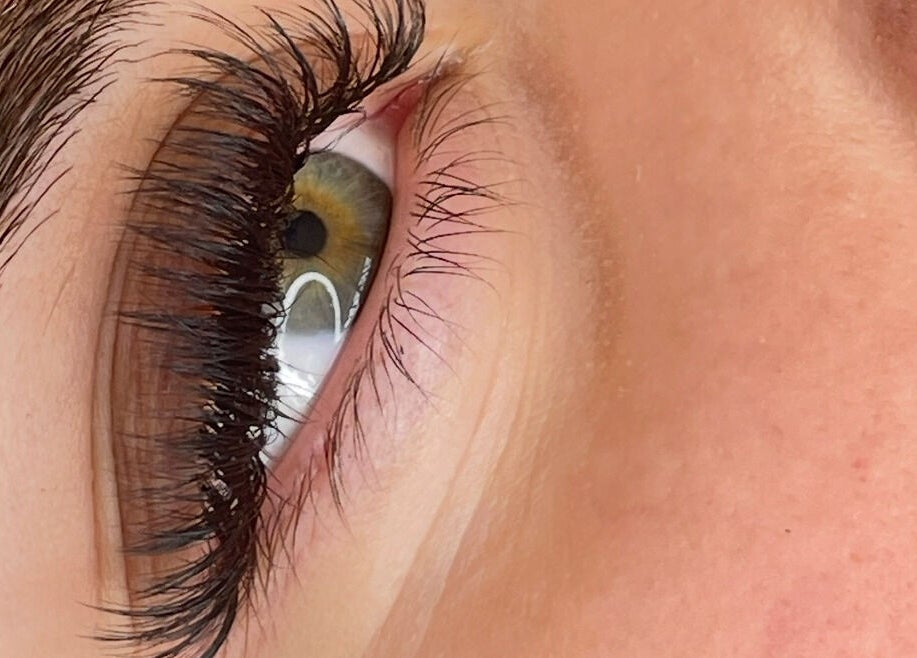 Close-up of eyelash extensions at Eyelashes Eris, Melbourne, Victoria, AU highlighting detailed artistry.