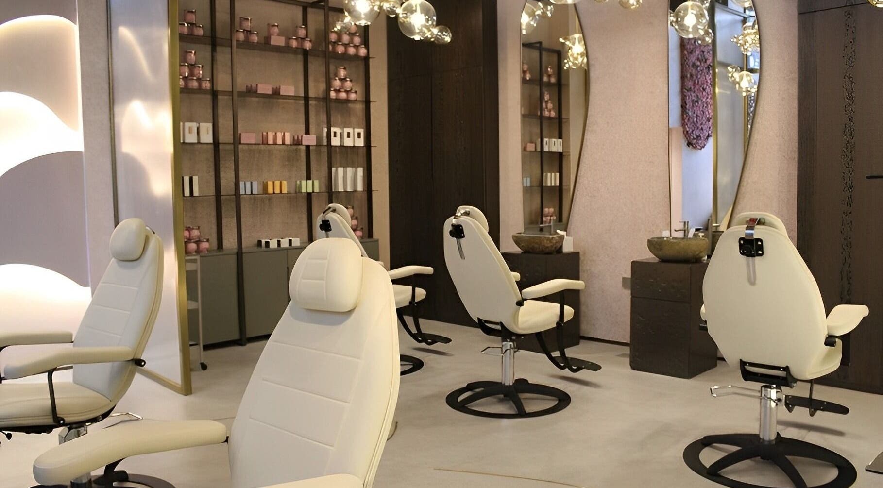 Elegant interior of Skinlyft, showcasing modern treatment chairs in Dubai, Dubai, AE.