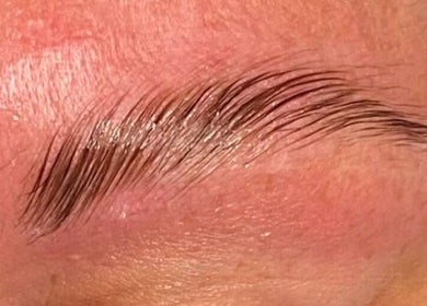 Detailed view of expertly groomed eyebrows at Diversity Beauty Studio in Cwmbran, Wales, GB.