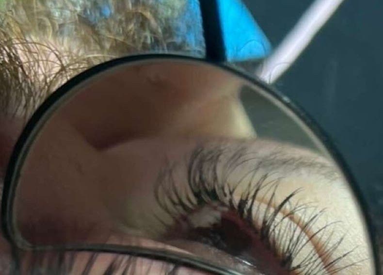 Close-up of lash extension session at Diversity Skin & Beauty Studio, Pontypool, Wales, GB.