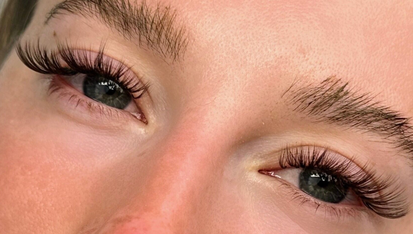 Closeup of meticulously done lashes at The Vines Of Beauty in Leeds, England, GB.