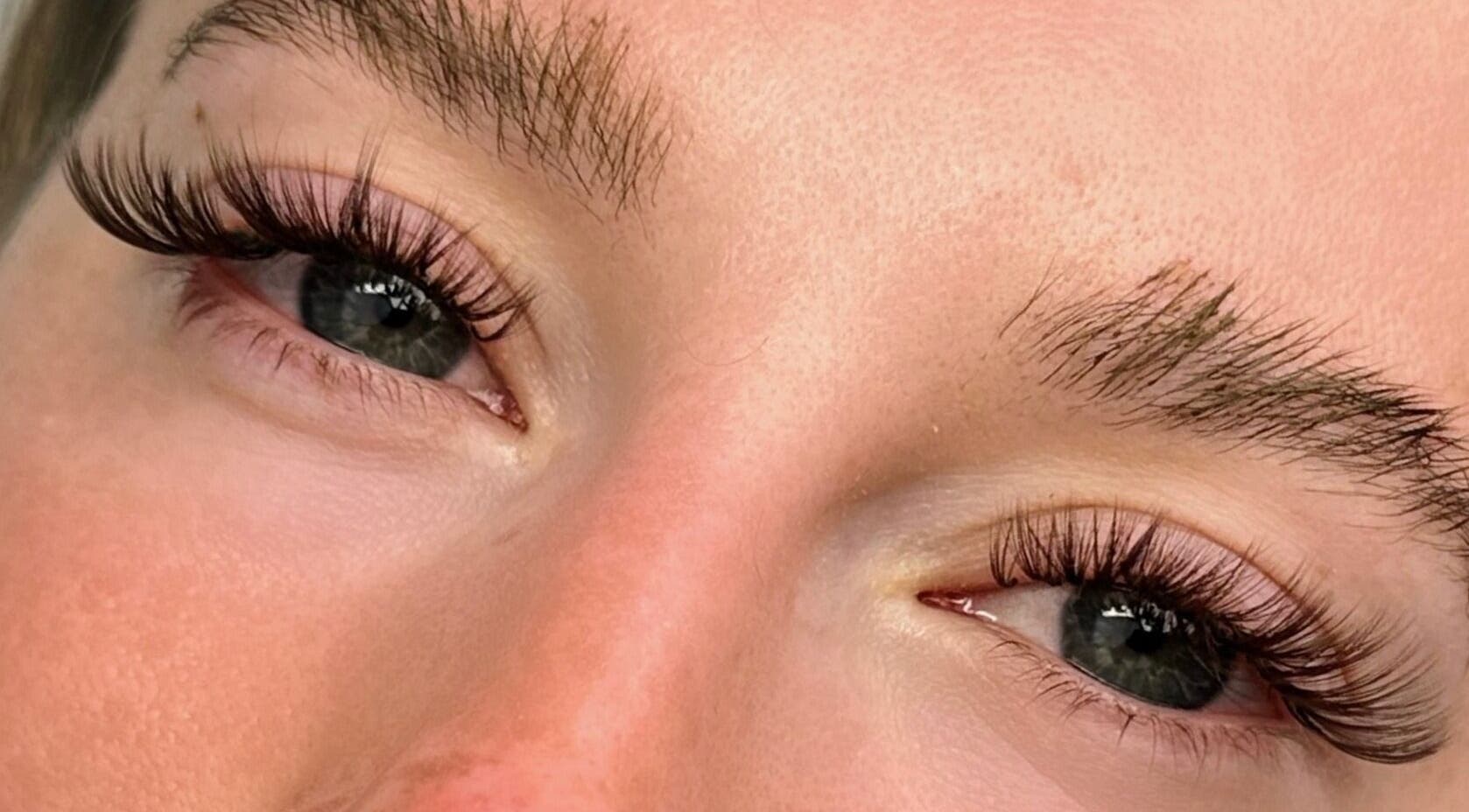 Closeup of meticulously done lashes at The Vines Of Beauty in Leeds, England, GB.