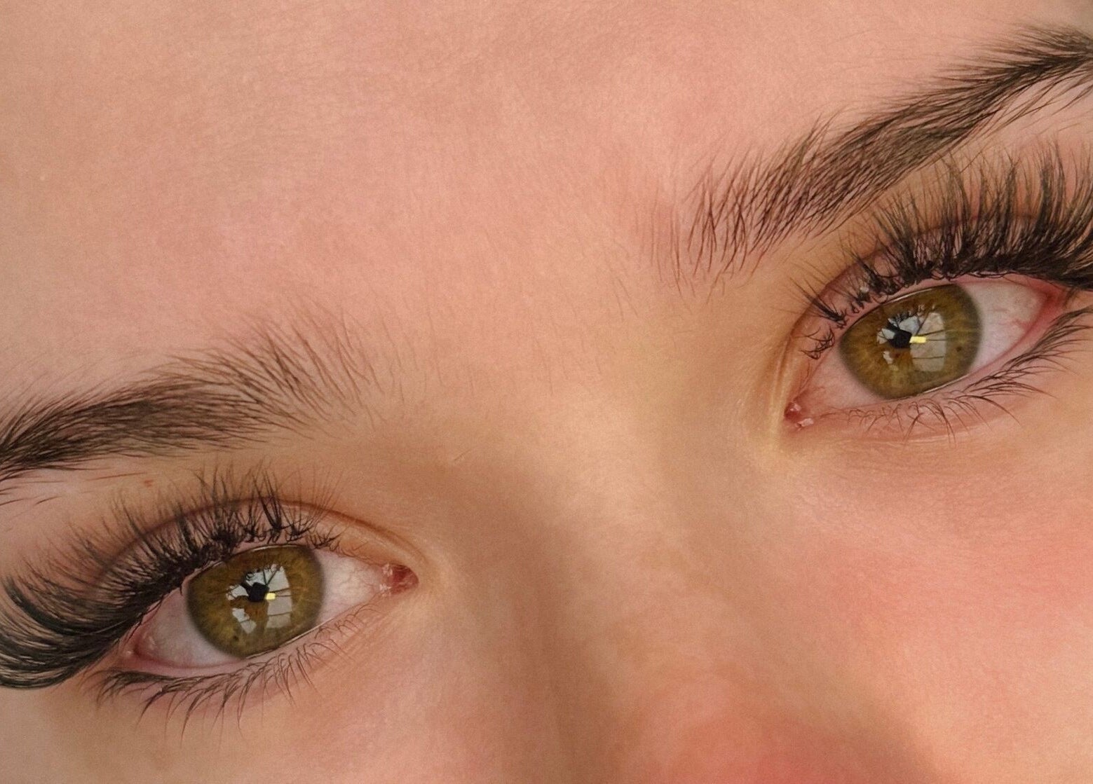 Close-up of eyelash extensions at The Vines Of Beauty, Leeds, England, GB.