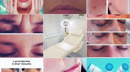 Infusion Aesthetics UT Clinic in Burgess Hill showcases serene treatment room and skincare results.