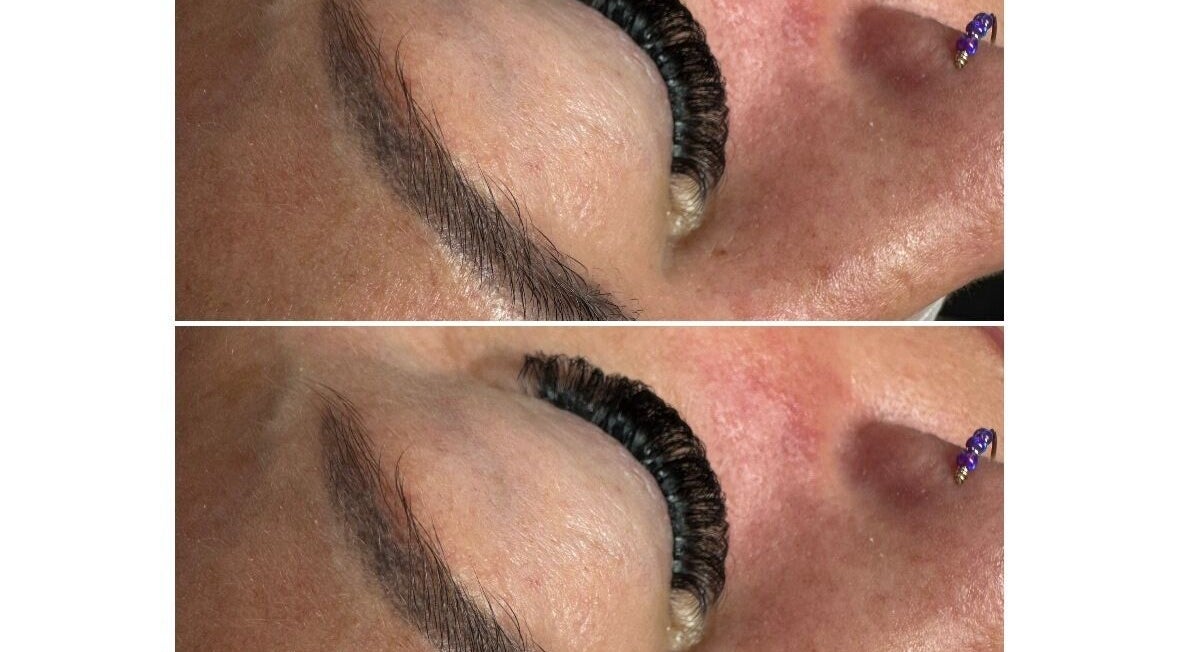 Before and after lash enhancements at Katie Woodhouse Beauty, Ipswich, England, GB.
