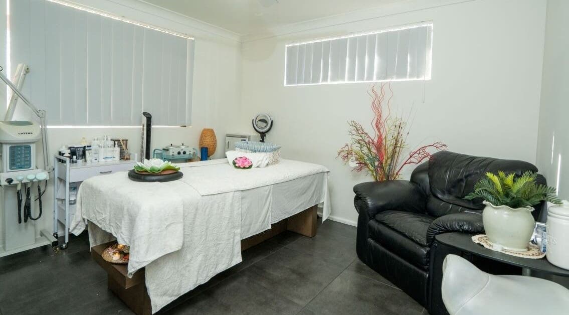 Tranquil massage room at Tran Spa and Massage, Stretton, Queensland, AU with a cozy bed and soothing decor.