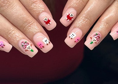 Cute nail art design at Nails by Ezme, Ashford, England, GB.
