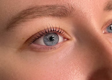 Close-up of enhanced lashes at Get It Lash, Auckland, Auckland, NZ showcasing detailed lash beauty.