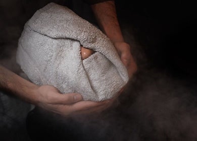 Steamy towel treatment at Verve Barbershop, Dubai, Dubai, AE. Enhancing wellness with unique grooming experience.