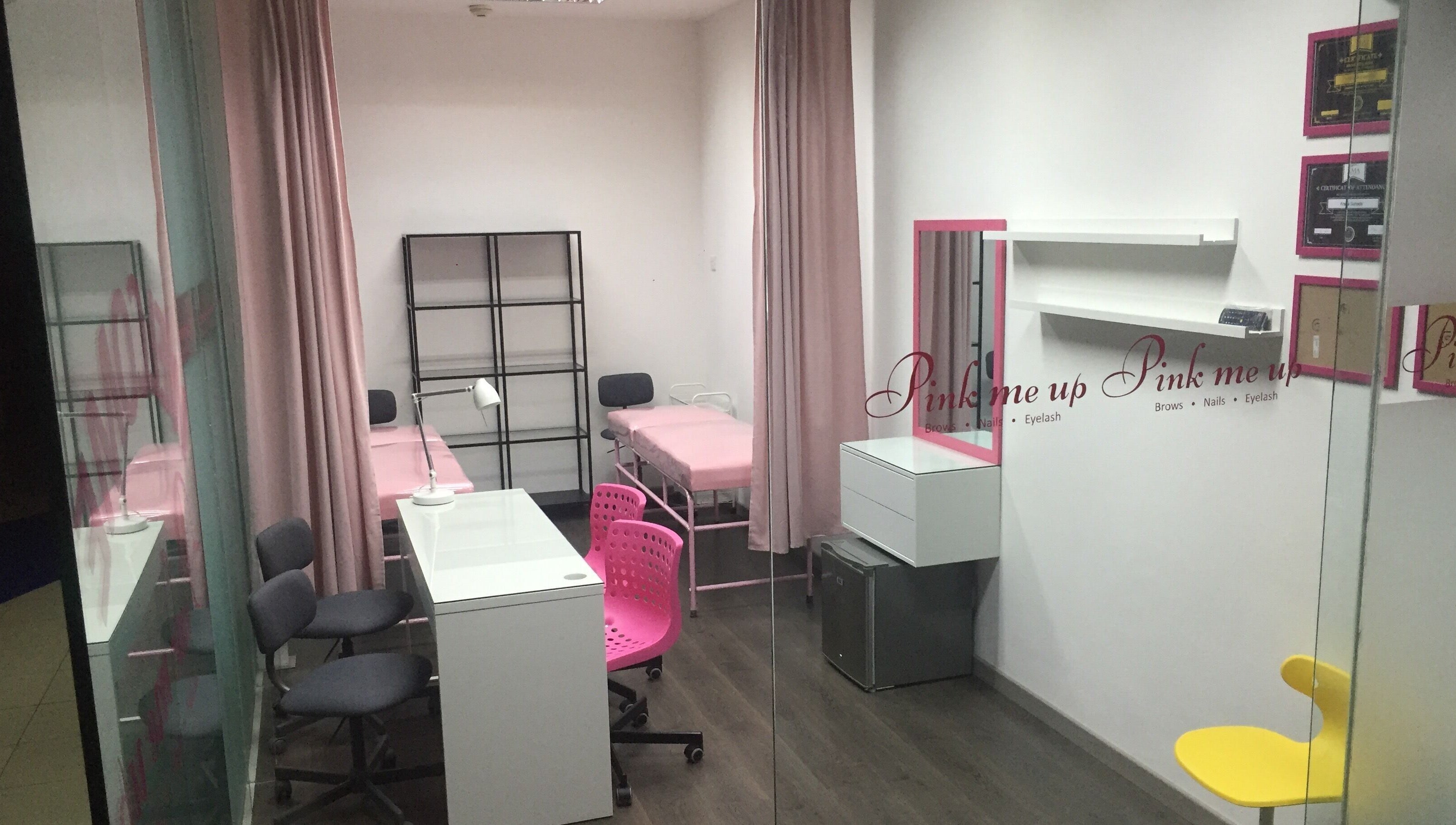 Modern interior of Pink Me Up Studio - Mall Poins Square in Daerah Khusus Ibukota Jakarta, Indonesia.