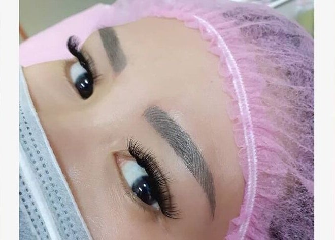 Close-up of eyelash extensions at Pink Me Up Studio - Mall Poins Square, Daerah Khusus Ibukota Jakarta, ID.