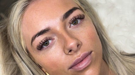 Close-up of elegant eyelash extensions at Angel Collective, Bournemouth, England, GB