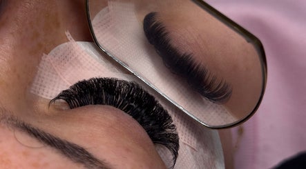 Close-up of eyelash extensions with reflection at Angel Collective, Bournemouth, England, GB.