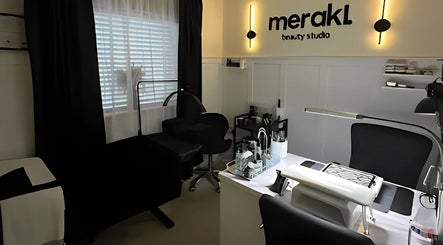 Sophisticated interior of Meraki Beauty Studio, Liverpool, England, GB showcasing a modern salon setup.