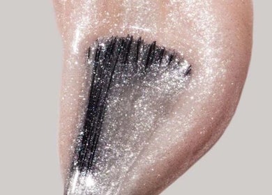 Close-up of a glittery brush from Samanails in Broughshane, Northern Ireland, GB, showcasing beauty artistry.