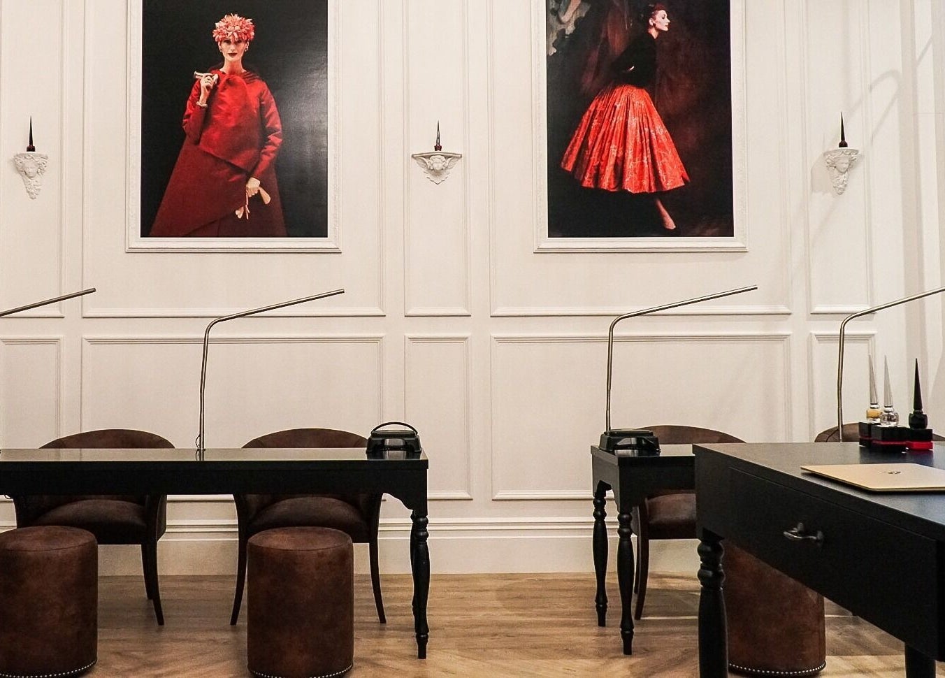 Elegant interior of The Art of Nails Commercial Bay in Auckland, NZ, showcasing sophisticated nail stations.