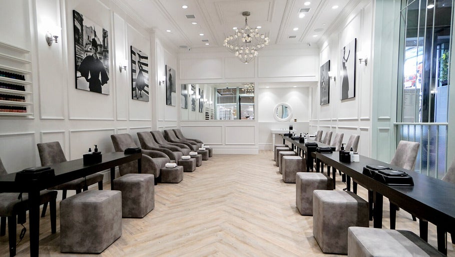 Luxurious interior of Naked Botanica by The Art of Nails Newmarket, Auckland, Auckland, NZ with plush seating.