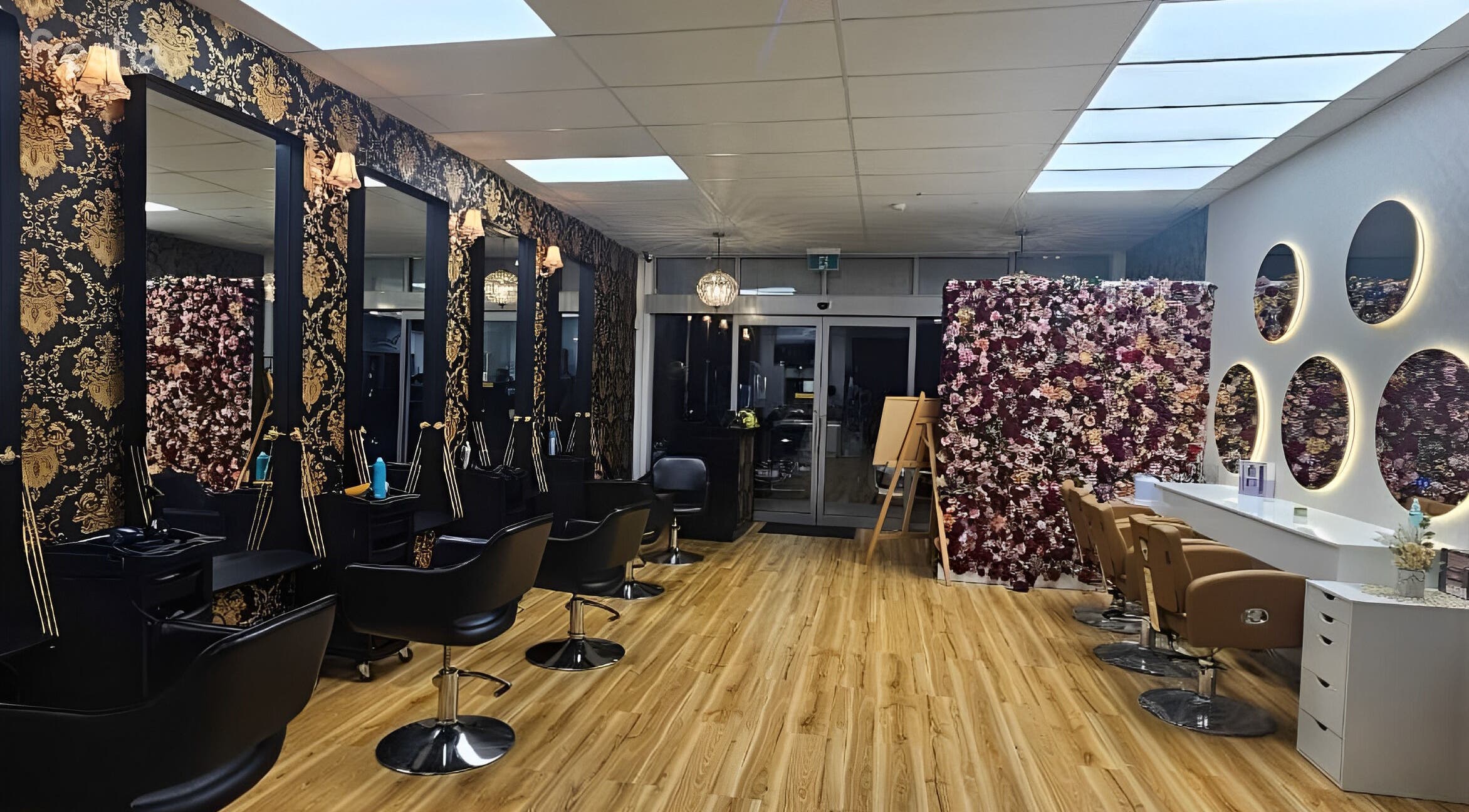 Luxurious salon interior at Shine Magic Touch Rototuna, Hamilton, Waikato, NZ featuring stylish decor and seating.