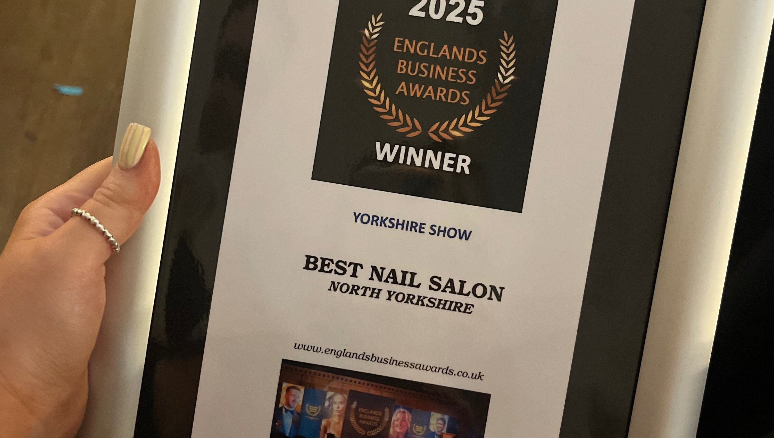 Beauty and Nails by Tamsin in Middlesbrough, England, wins 2025 Best Nail Salon award at Yorkshire Show.