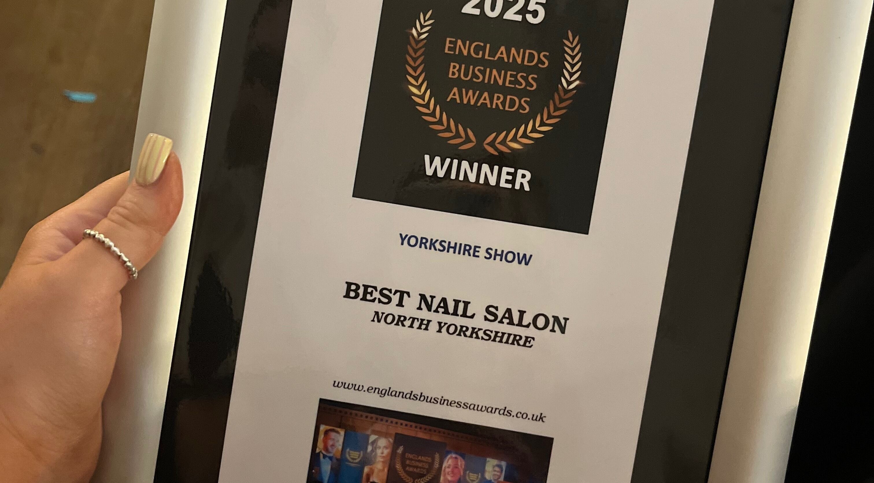 Beauty and Nails by Tamsin in Middlesbrough, England, wins 2025 Best Nail Salon award at Yorkshire Show.