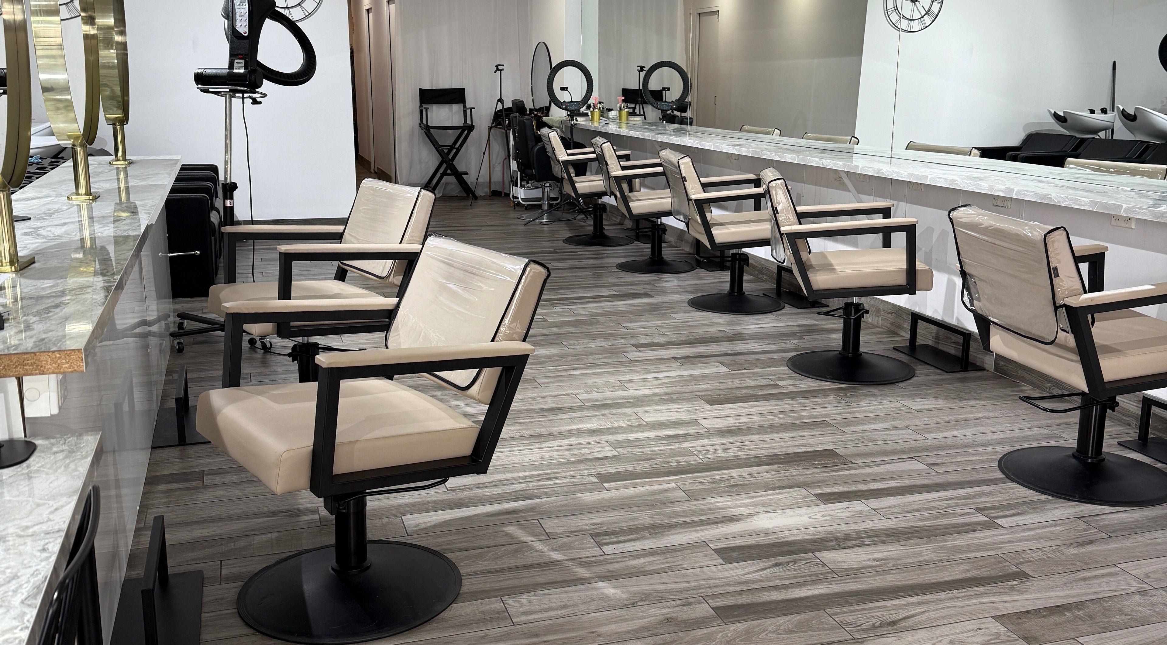 Elegant salon interior at Solace The Hair & Beauty Space, Matraville, New South Wales, AU with modern chairs.
