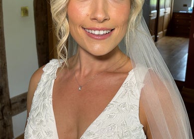 Radiant bride with elegant makeup by By Ange - Bridal & Occasion Makeup Artist, Warrington, England, GB.