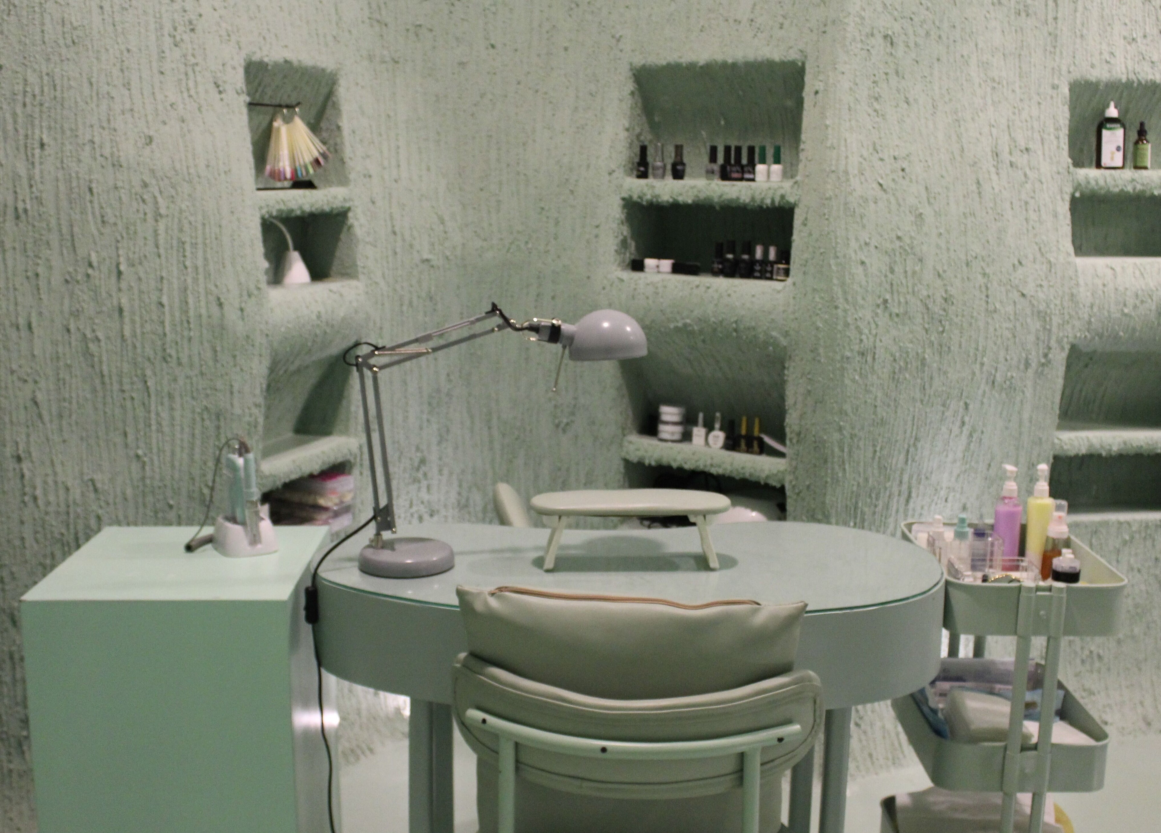 Nail care station at Hide Beauty Center, Sharjah, AE, showcasing serene and professional ambiance.