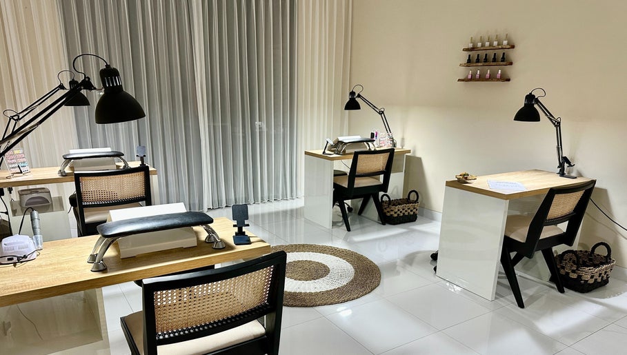 Elegant nail stations at Kembali Nails & Beauty Studio, Kab. Badung, Bali, ID, offering a serene spa experience.