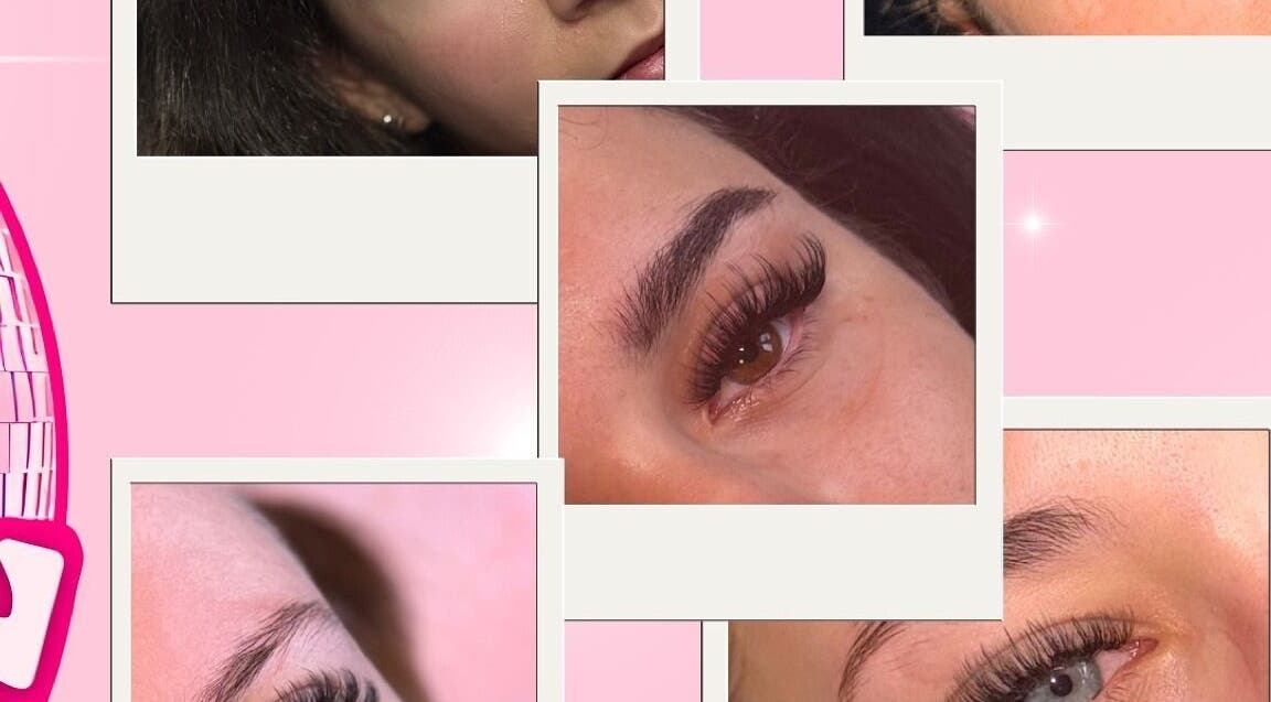 Close-up of eyelash extensions at Cait’s Lash Lounge, South Ockendon, England, GB.