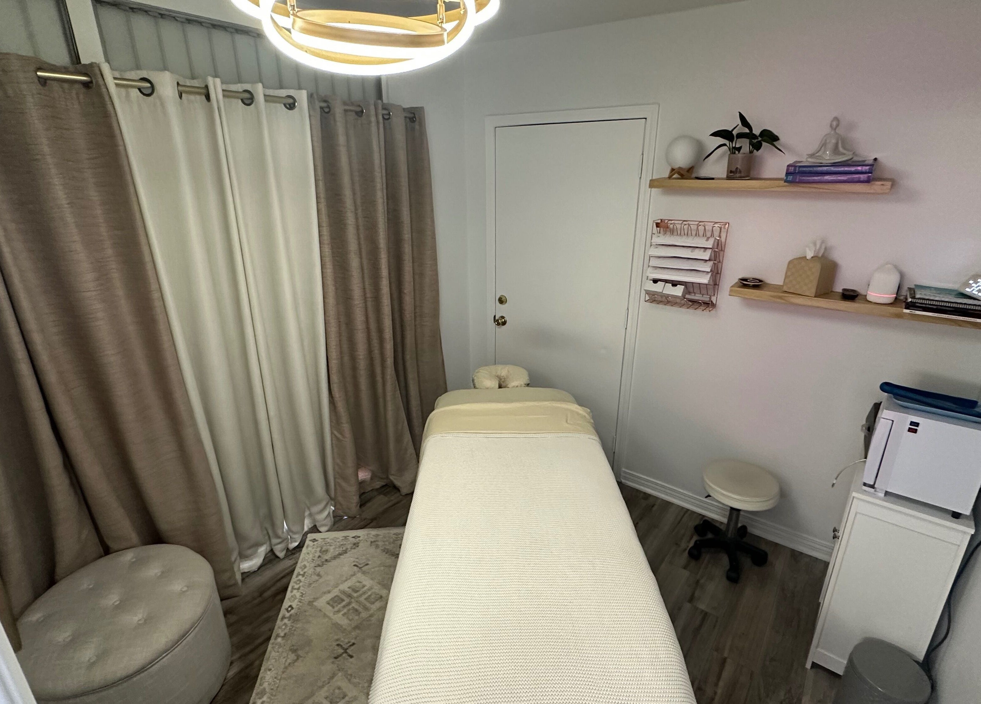 Tranquil massage room at Mobility Massage by Melody, Placentia, United States, US, featuring a cozy massage table.