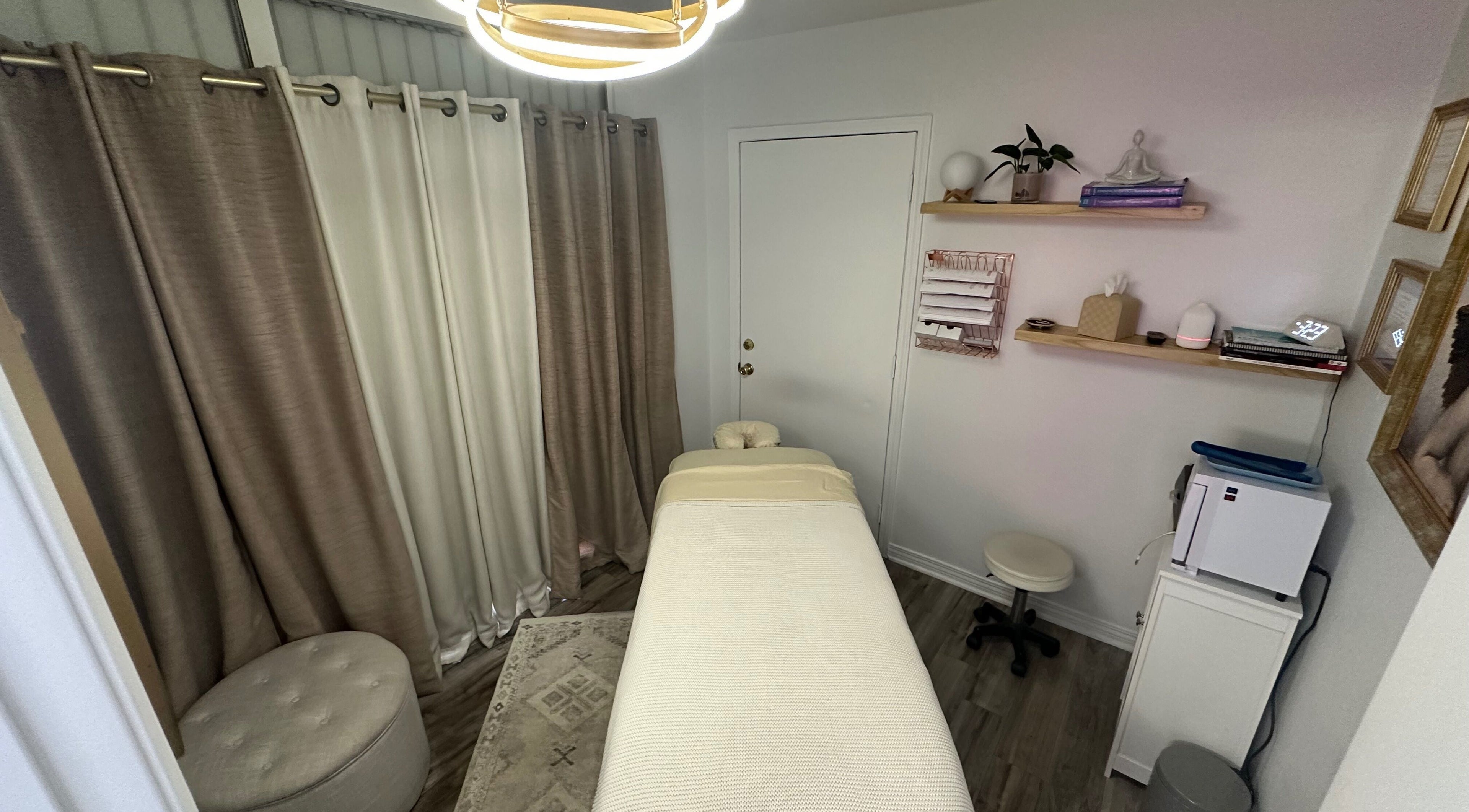 Tranquil massage room at Mobility Massage by Melody, Placentia, United States, US, featuring a cozy massage table.
