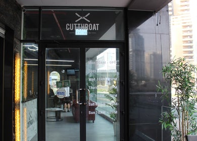 Entrance of Cutthroat in Dubai, Dubai, AE showcasing the stylish venue facade.