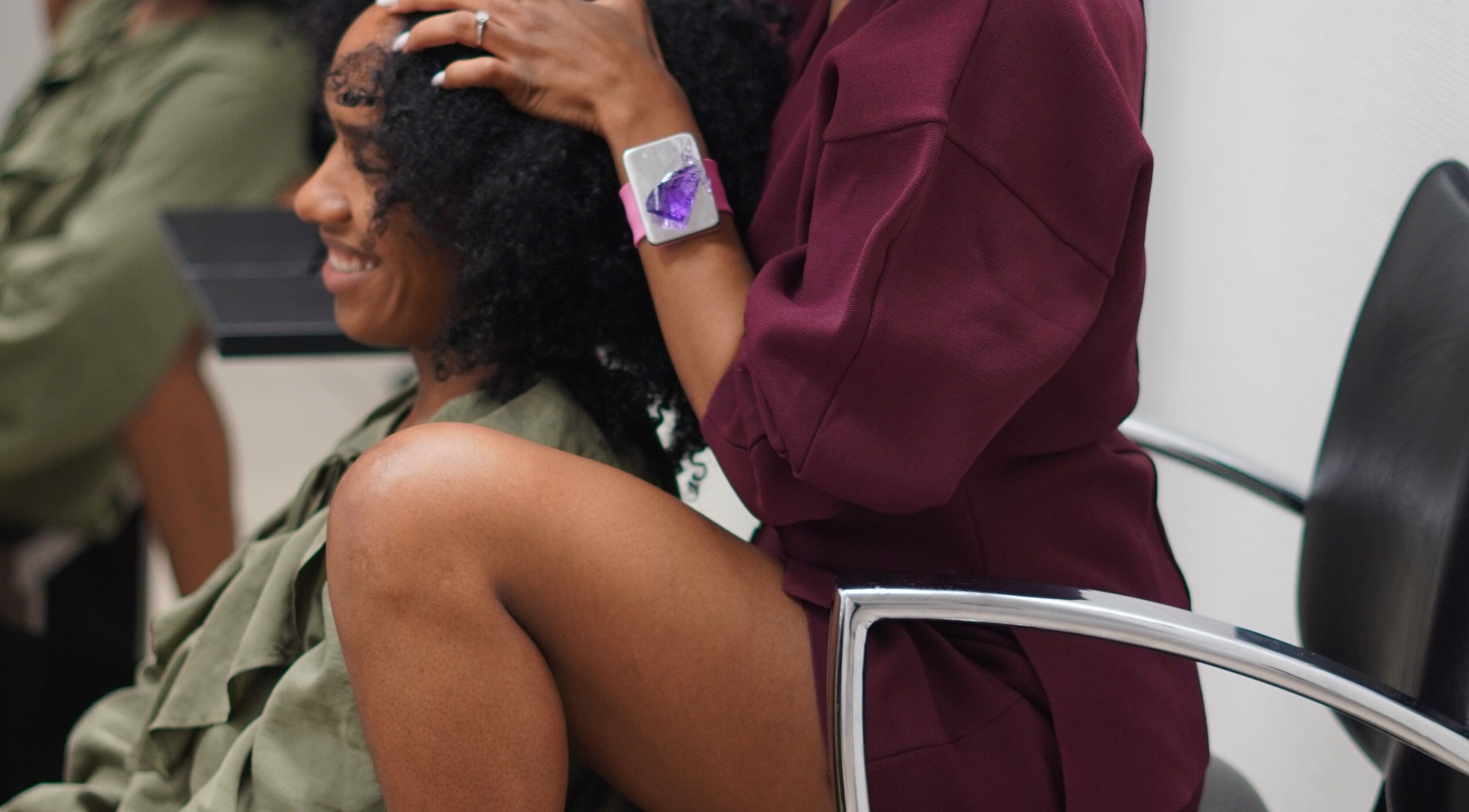 Client enjoys a relaxing hair treatment at Deborah Monteiro, Pétange, Esch-sur-alzette, LU.