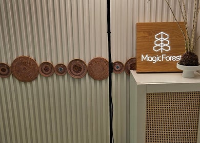 Elegant decor at Magic Forest, Kowloon, HK featuring wooden accents and calming aesthetics.