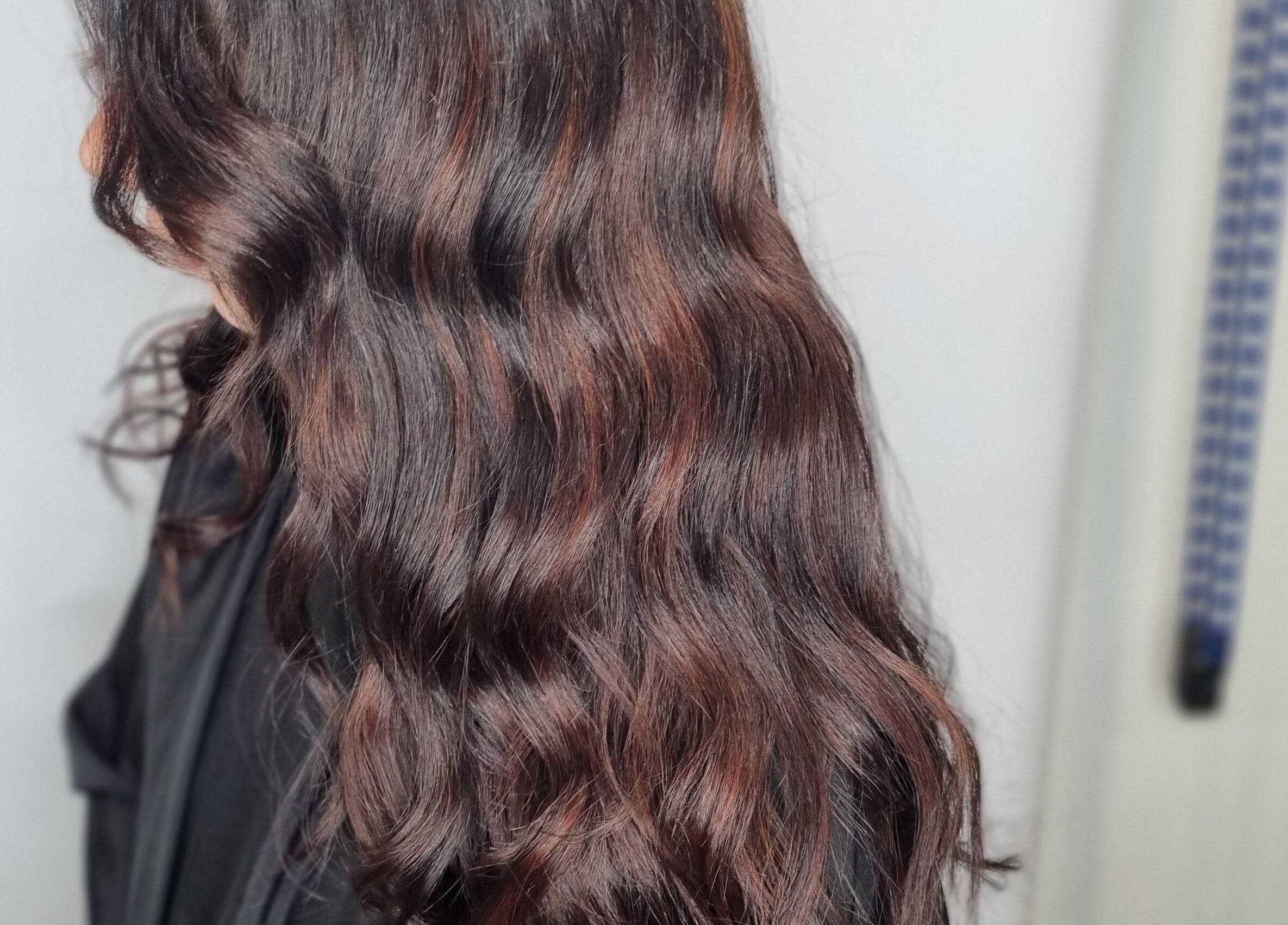 Smooth, wavy brunette hairstyle by Hair By Shell Mobile Based, Stockton on tees, England, GB.