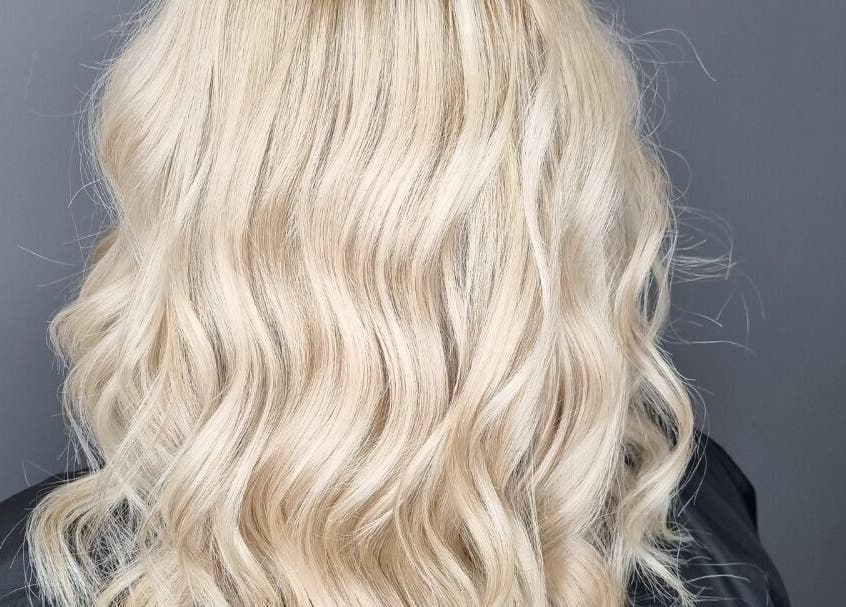 Blonde wavy hairstyle at Hair By Shell Mobile Based, Stockton on Tees, England, GB.
