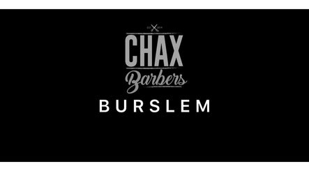 Chax Barbers logo at Queen Street, Stoke-on-Trent, England, GB showcasing stylish typography.