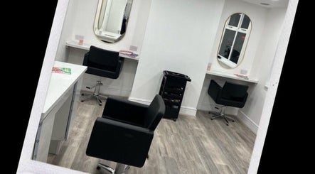 Modern salon chairs at Chax Salon | Waterloo Road, Stoke-on-Trent, England, GB.