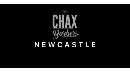Chax Barbers logo on Etruria Road, Stoke-on-Trent, England, GB.
