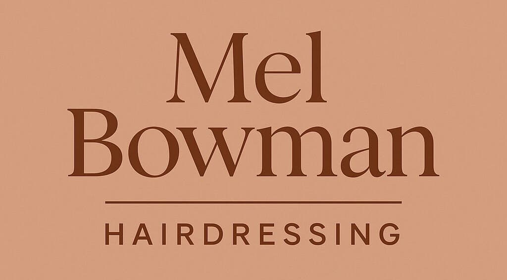 Mel Bowman Hairdressing logo in Harrogate, England, GB, showcasing elegant typography.