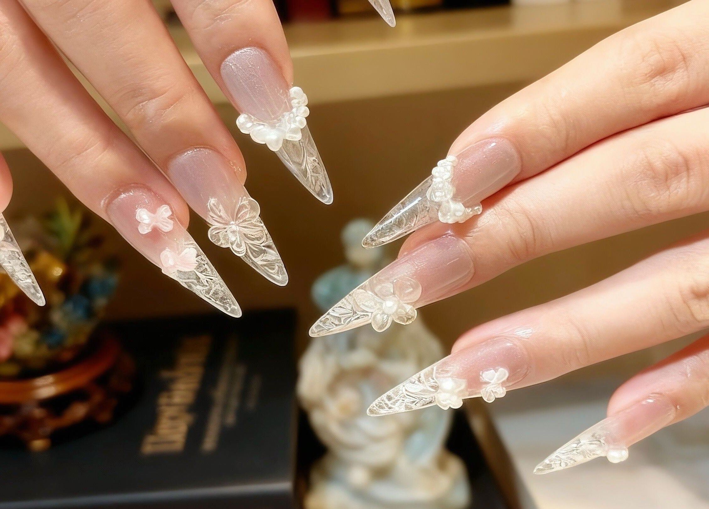 Intricate 3D nail art at Shyunmija LOT10 in Kuala Lumpur, Wilayah Persekutuan Kuala Lumpur, MY.
