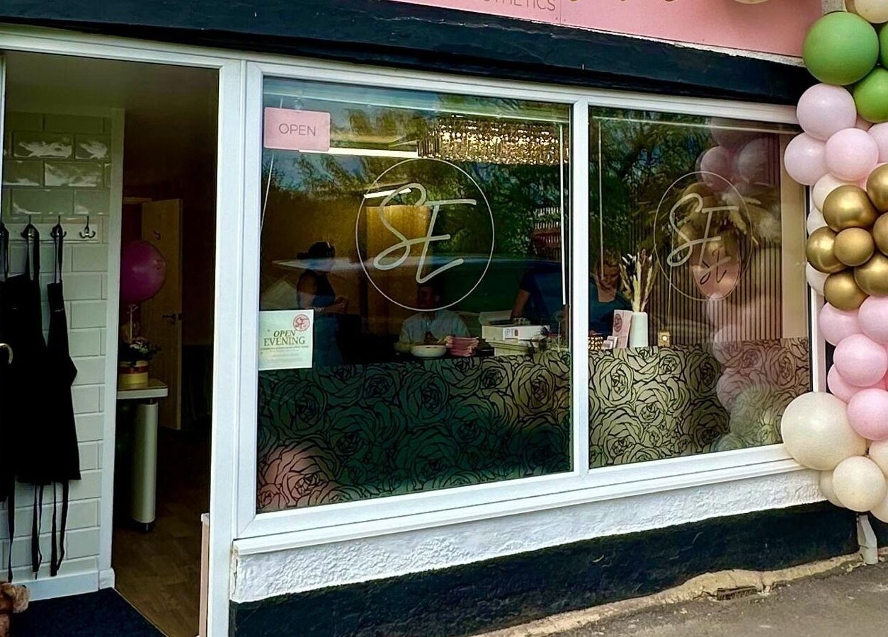 Entrance of Summer Eva Cranswick in Hutton Cranswick, England, GB decorated with balloons.