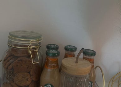 Selection of cookies and drinks at GLOW By Mads in Abbots Langley, England, GB.