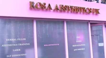 Glow by Mads @ Rosa Aesthetics in Hemel Hempstead, England, GB. Pink facade with beauty service offerings.