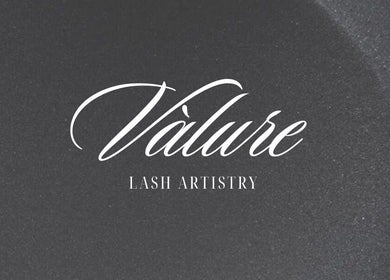 Válure Lash Artistry elegant logo in Palmerston North, Manawatū-whanganui Region, NZ.
