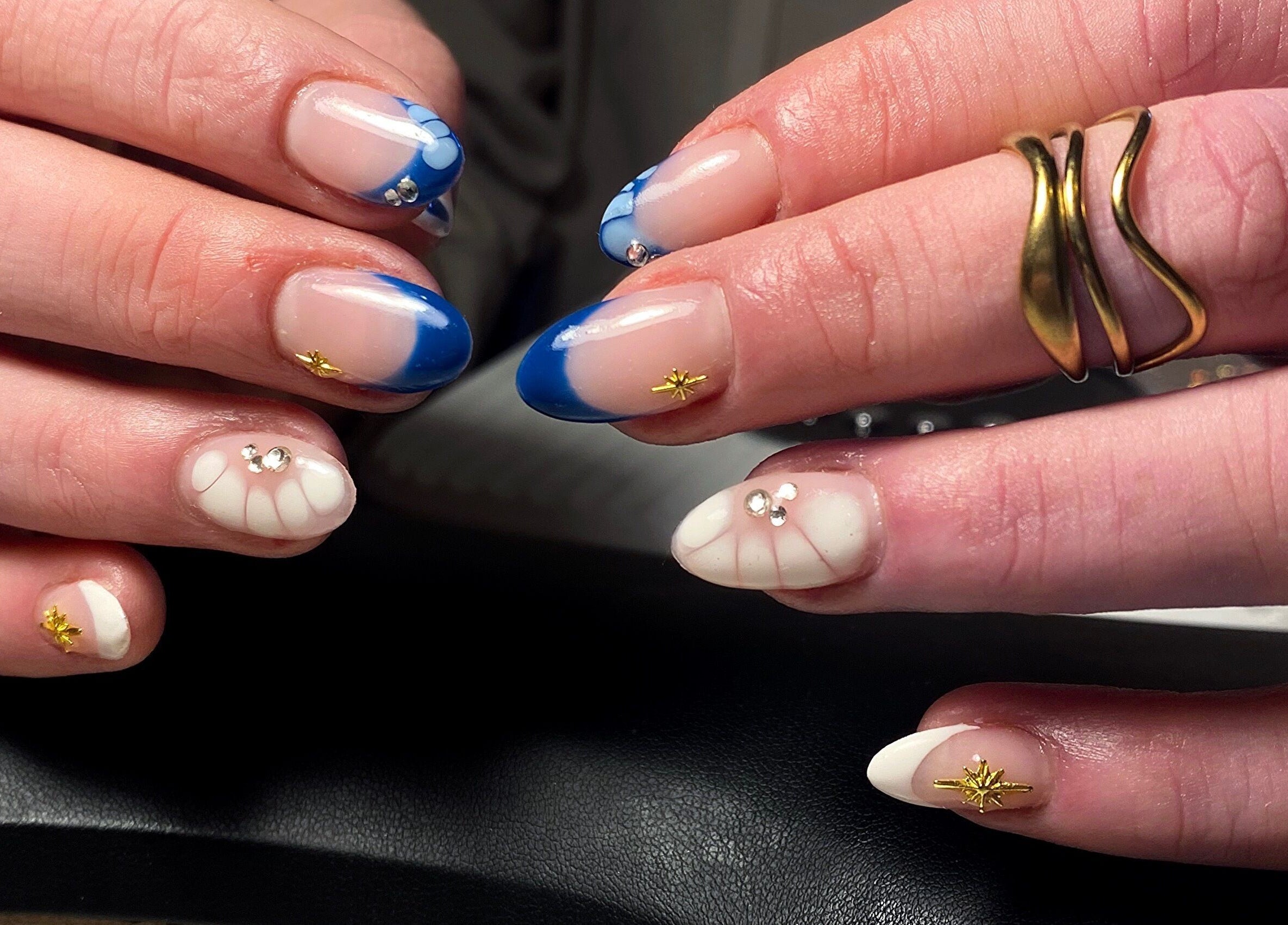 Close-up of elegant nail art at Feather Aesthetics, Bloemfontein, Free State, ZA.