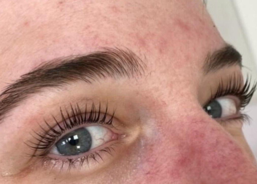 Close-up of beautifully enhanced lashes at Glam Aura Studio, Leeds, England, GB.