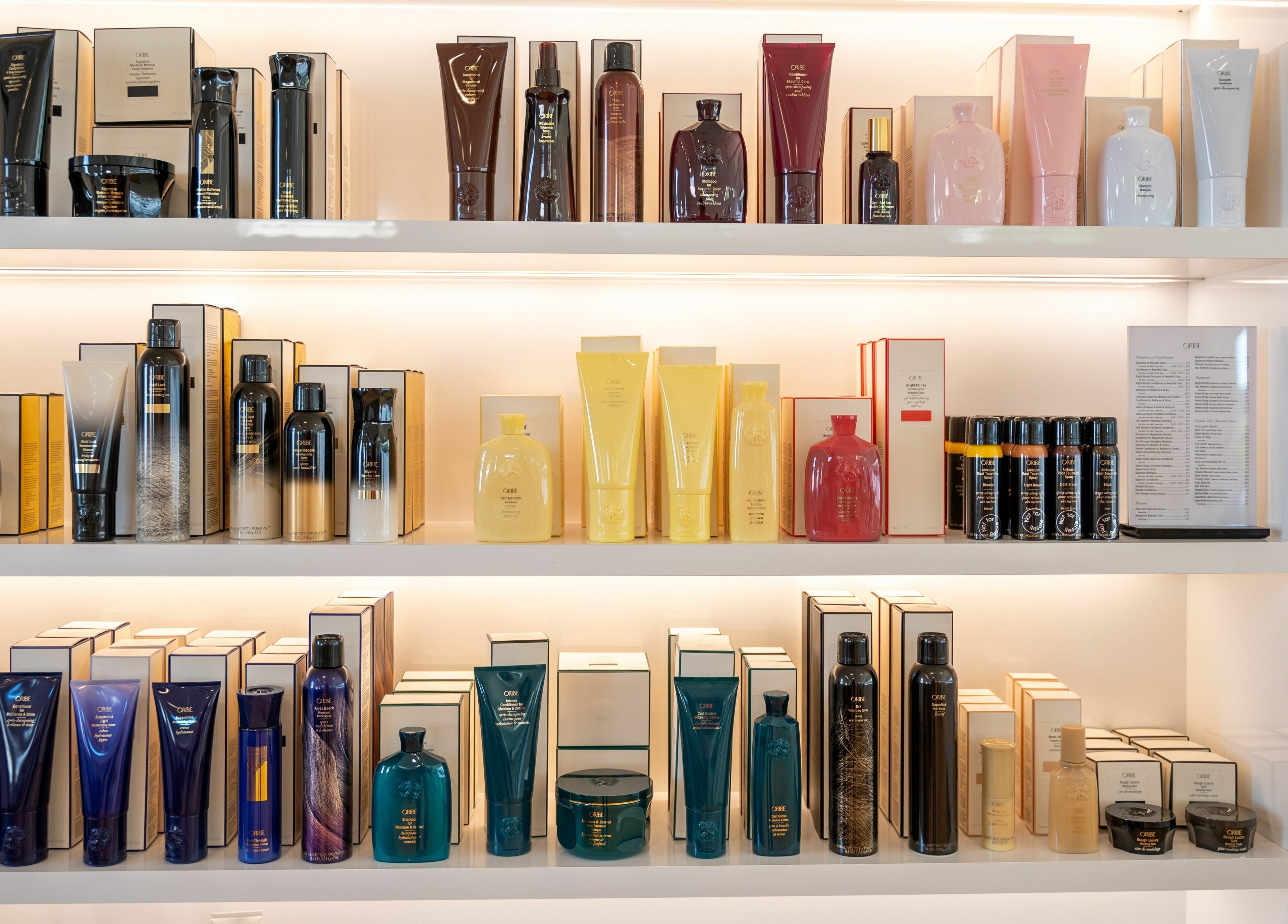 Luxury hair products displayed at The Mane Society, Kelvin Grove, Queensland, AU for high-end styling.