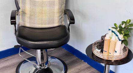Comfortable styling chair and products at K G Beauty - Located within Enliven, Edinburgh, Scotland, GB.